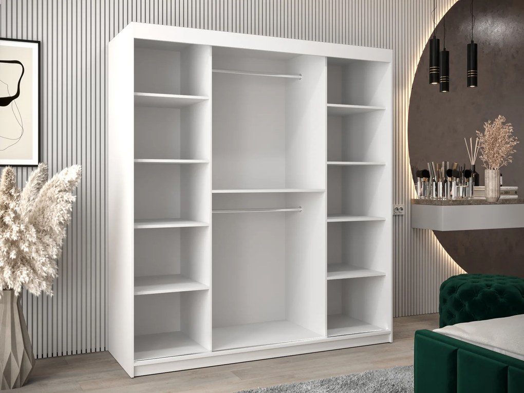 Dulap de haine 180 cm Eclipse (Alb mat + Stejar sonoma). 1063416