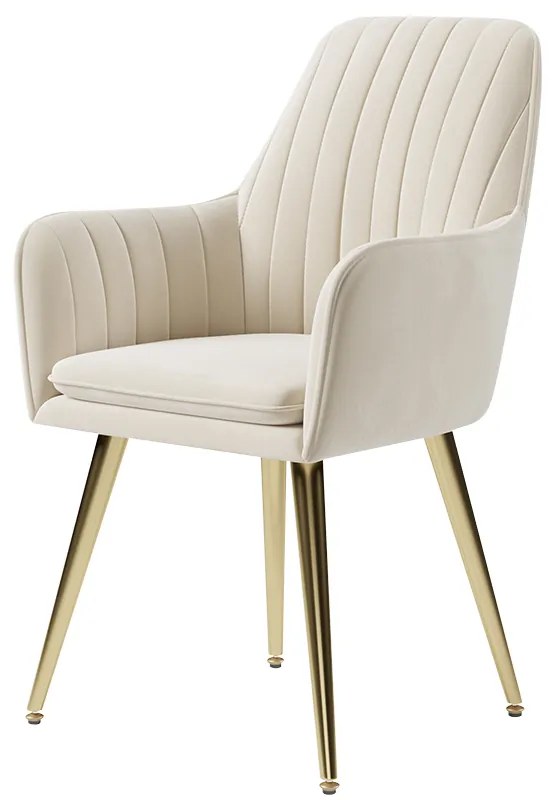 Scaun bej pentru bucătărie, soft, cu cotieră , în stil art nouveau - 2 buc. Deprimo j040379185 by Deprimo