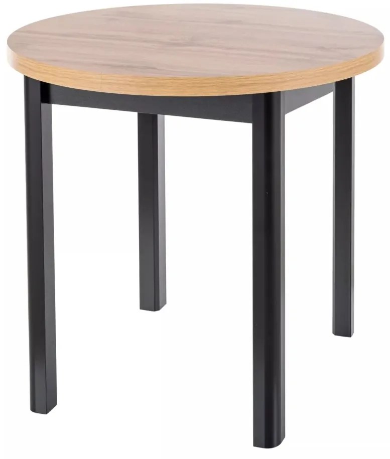 Masa rotunda Adam stejar artizan/negru ø80 cm
