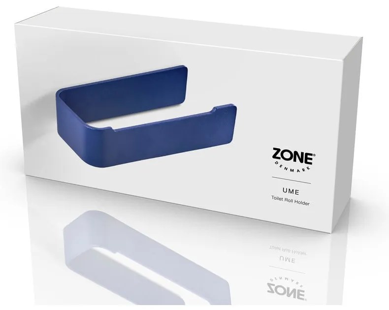 Suport pentru hârtie igienică albastru de montat pe perete din metal Ume – Zone