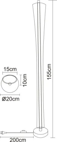 Globo 68256S - Lampă de podea LED MALINDA LED/48W/230V 2700/4000/6000K