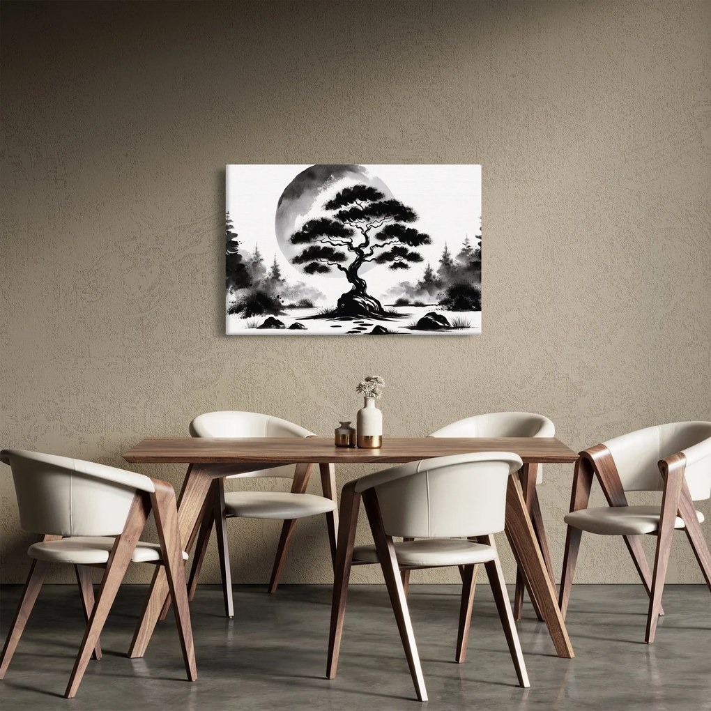 Tablou – Bonsai alb-negru (90x60 cm)