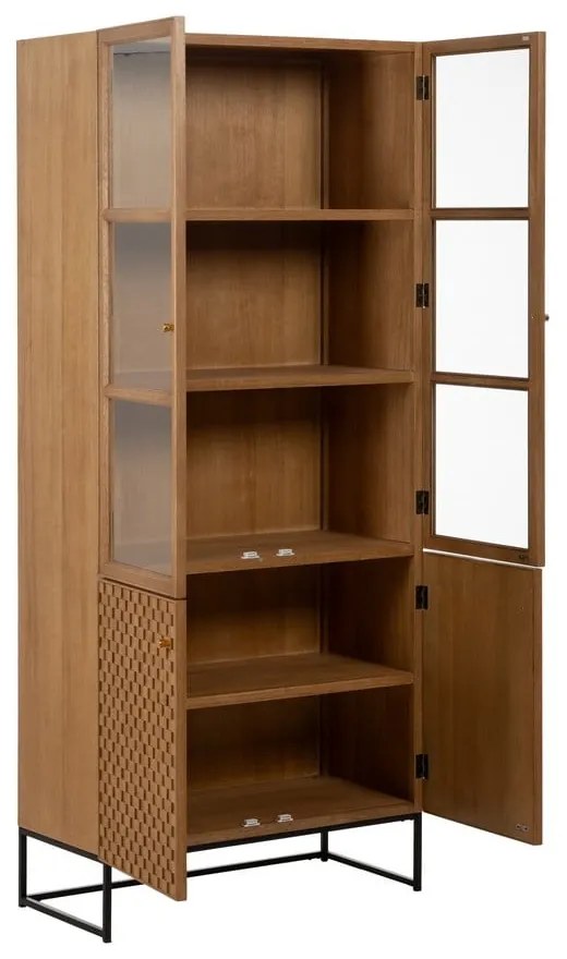 Vitrină în culoare naturală cu aspect de lemn de frasin 84,5x198 cm – Ixia