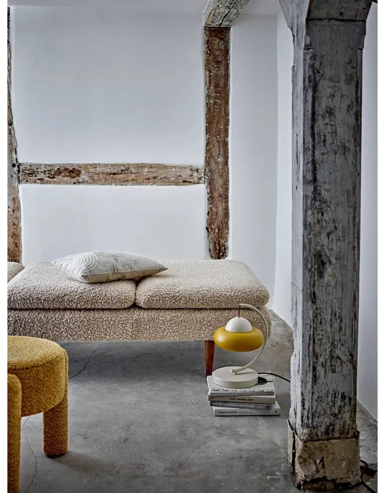 Scaun tip taburet galben ocru tapițat Bruno – Bloomingville