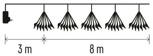 Ghirlandă LED de Crăciun 450 LED, 8+3 m, alb rece