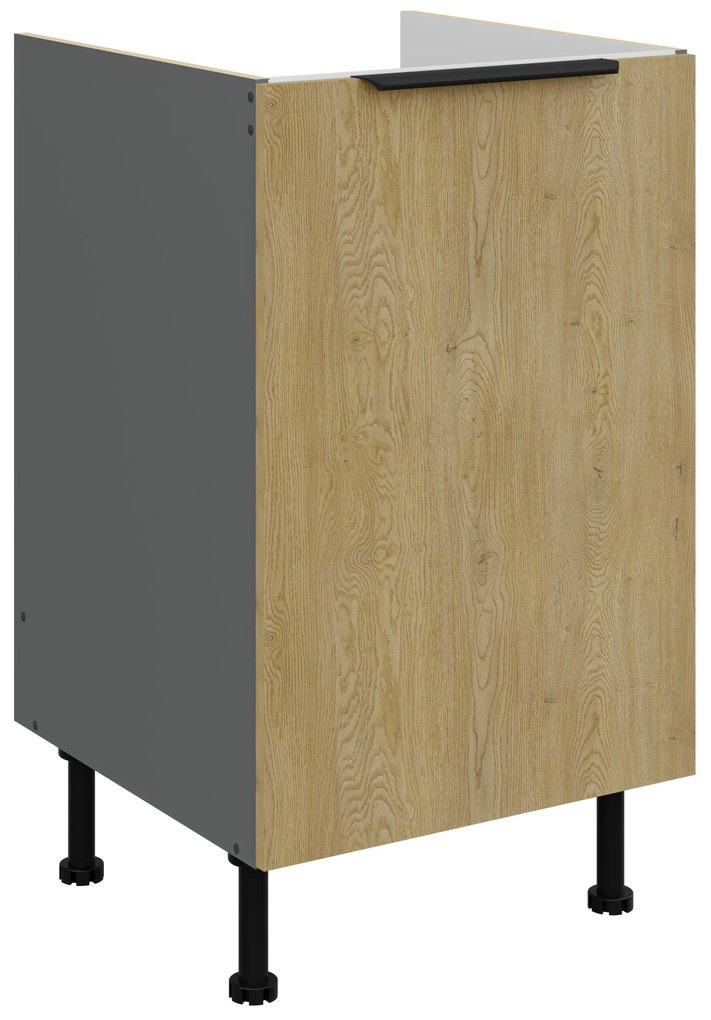 Dulap inferior de bucătărie pod drez Carminia 50 ZL 1F BB (stejar cremona + antracit). 1127921