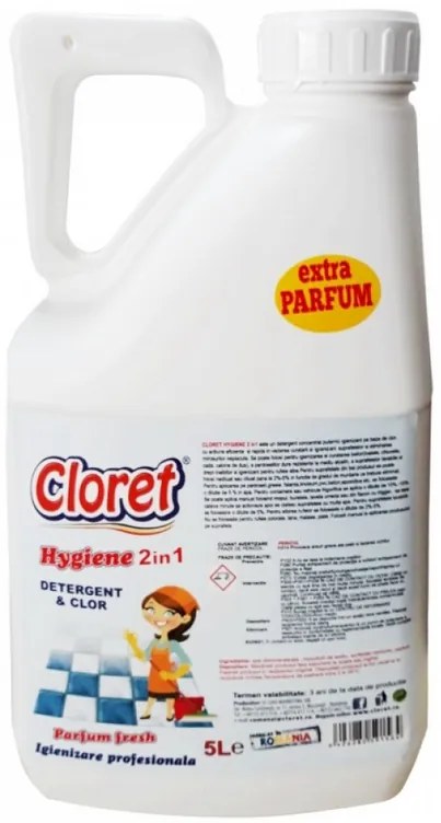 Cloret Hygiene detergent pardoseli cu clor 2in1 5L