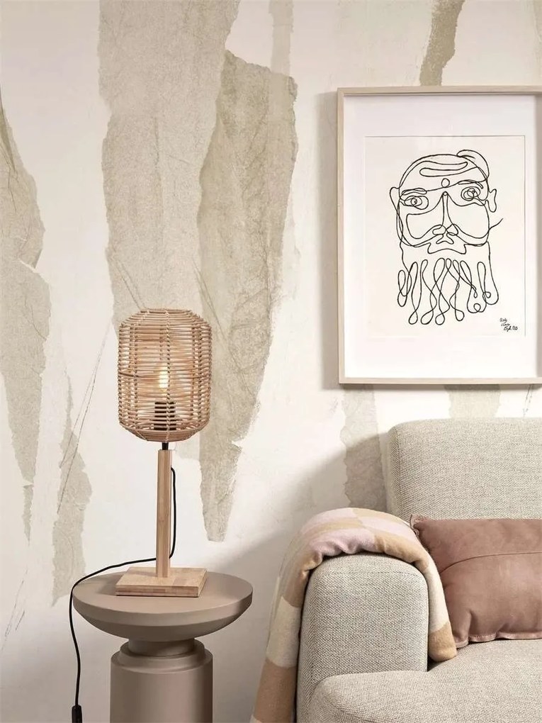 Veioza eco din bambus cu ratan Tanami nat/tube S, nat