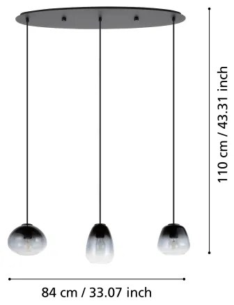 Lustră pe cablu AGUILARES 3xE27/40W/230V Eglo 900195