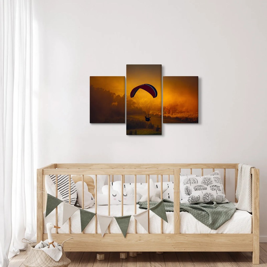 Tablou cu parașutistul în apus de soare (90x60 cm)