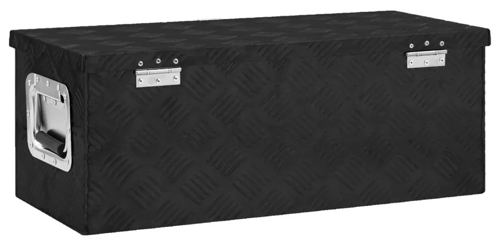 Cutie de depozitare, negru, 70x31x27 cm, aluminiu Negru, 70 x 31 x 27 cm, 1