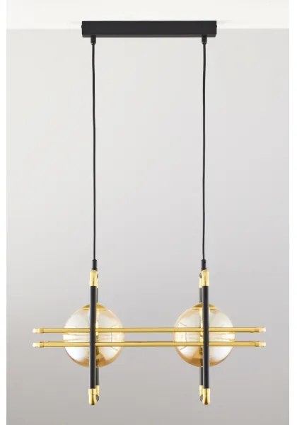 Lustră pe cablu Jupiter 2026 FIORI 2xG9/10W/230V negru/auriu/bej