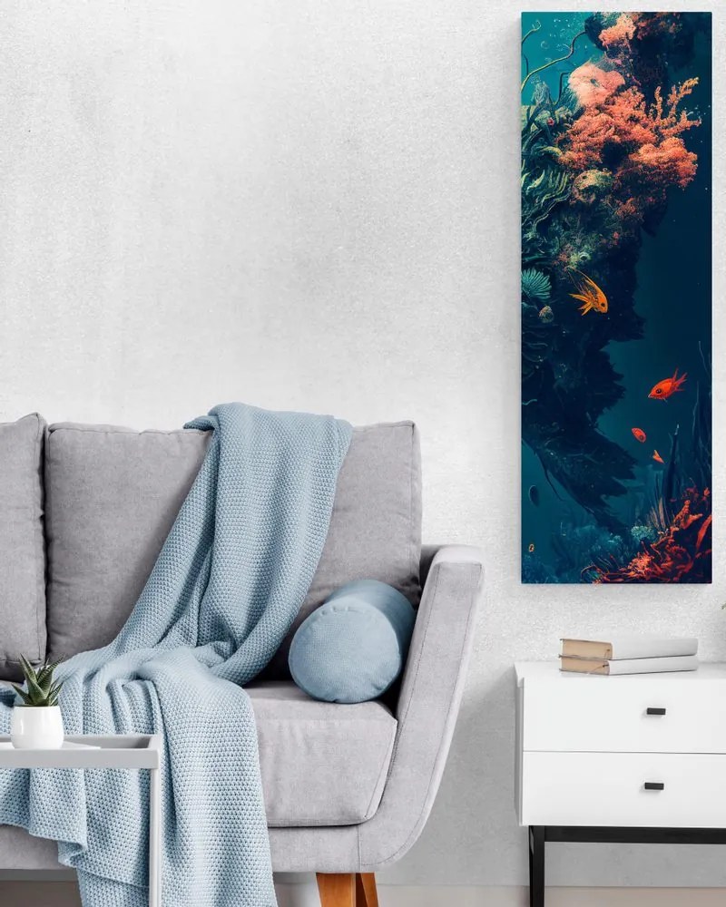 Tablou lume subacvatică suprarealistă - 50x150