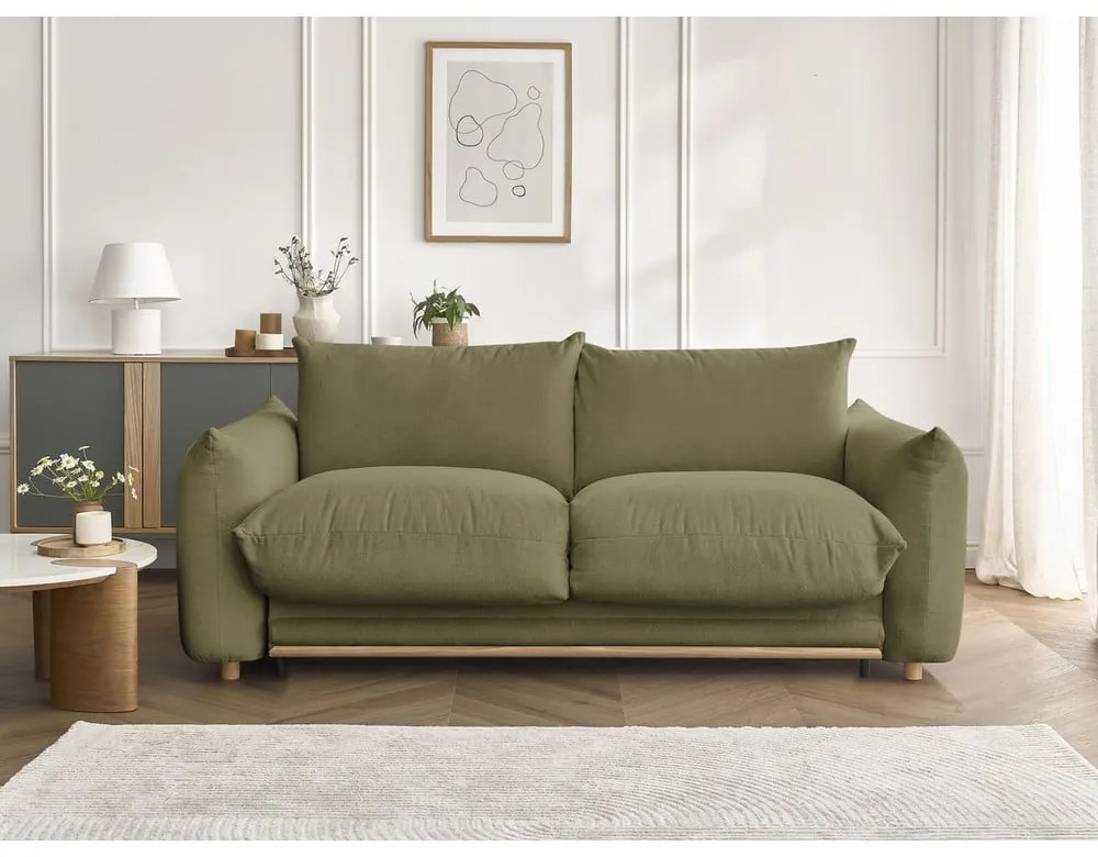 Canapea verde extensibilă 234 cm Ernest – Bobochic Paris