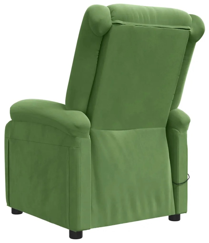 Fotoliu rabatabil electric, verde deschis, catifea