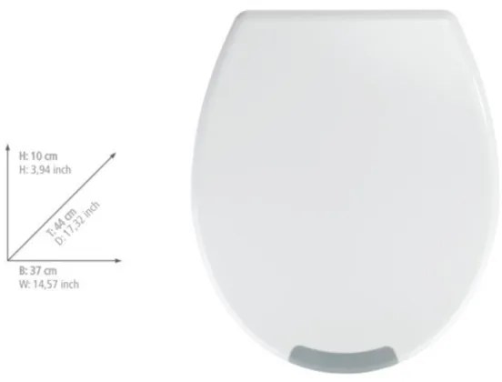 WENKO 25005100 - Capac WC SECURA 37 x 44 cm, alb/gri
