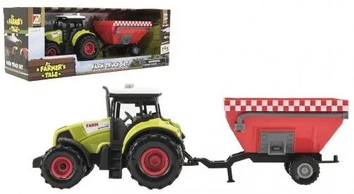 Tractor cu remorcare,pe baterii plastic 28cm