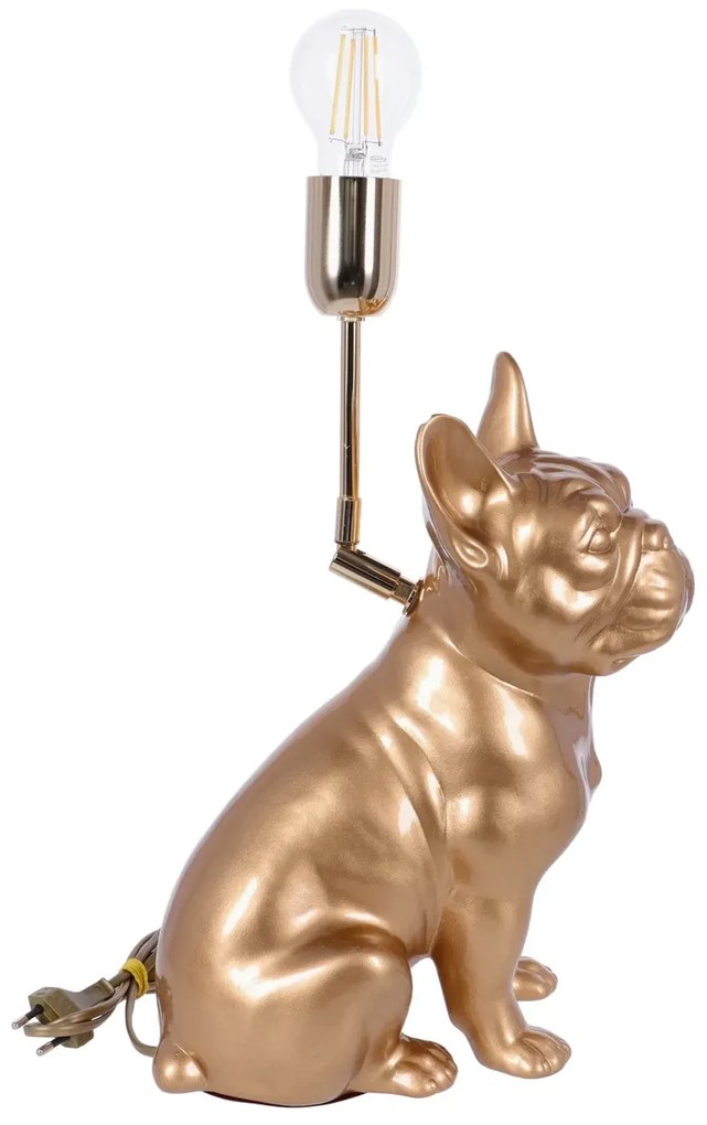 Lampa ceramica Bulldog auriu h 35 cm