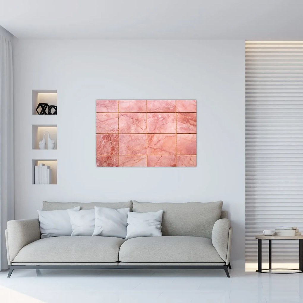 Tablou - Roz, gresie marmorată (90x60 cm)