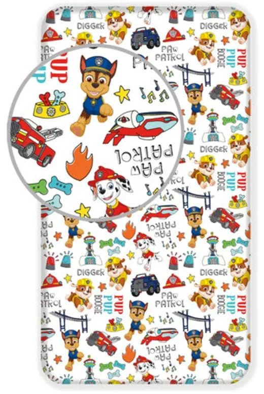Patrula Cățelușilor Cearsaf elastic Digger 90x200 cm