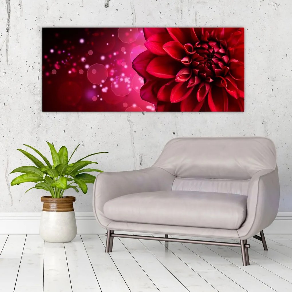 Tablou cu floare roșie (120x50 cm)