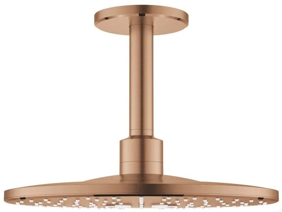 Palarie dus fix Grohe Rainshower 310 SmartActive, O31 cm cu brat, montaj pe tavan, cupru mat (brushed warm sunset)