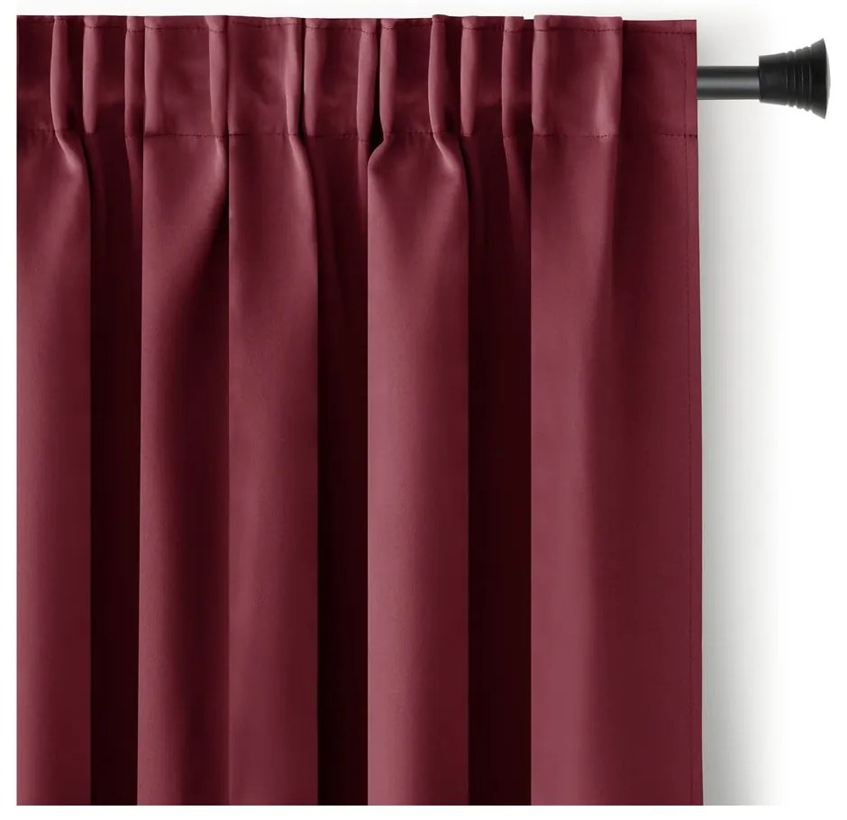 Draperie burgundy termoizolantă/dimout (semi-opacă) 140x245 cm Kierra – Restilo
