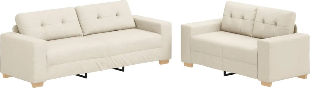 vidaXL Canapea 2 pcs Bej 221 x 80 x 80 cm Material textil din in