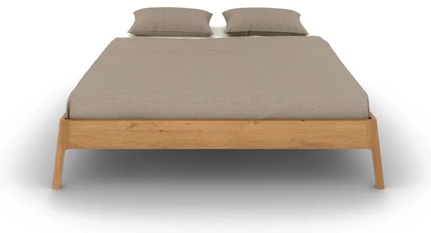 Pat matrimonial în culoare naturală din lemn de stejar 200x200 cm Twig – The Beds