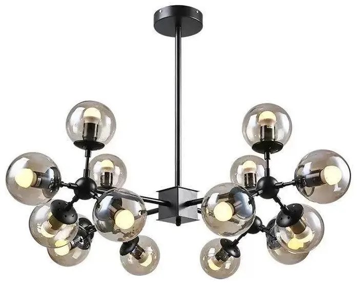 Lustra Suspendata, 12 Globuri, Negru LS
