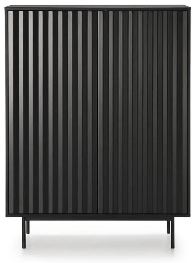 Comodă înaltă neagră 97x130 cm Sierra - Teulat