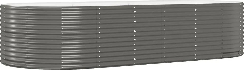 vidaXL Strat înălțat grădină gri, 291x140x68 oțel galvanizat