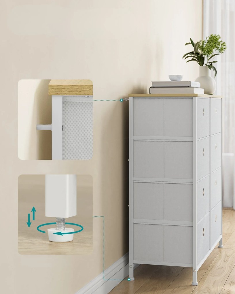 Comoda cu sertare TRENILO 80x81,5 cm, stejar/alb