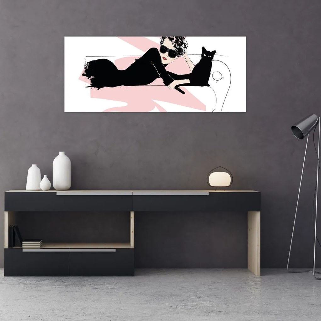Tablou - Doamnă de modă (120x50 cm)