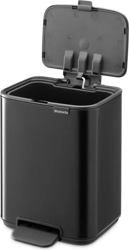 Coș de gunoi negru mat cu pedală din oțel 4 l Bo – Brabantia