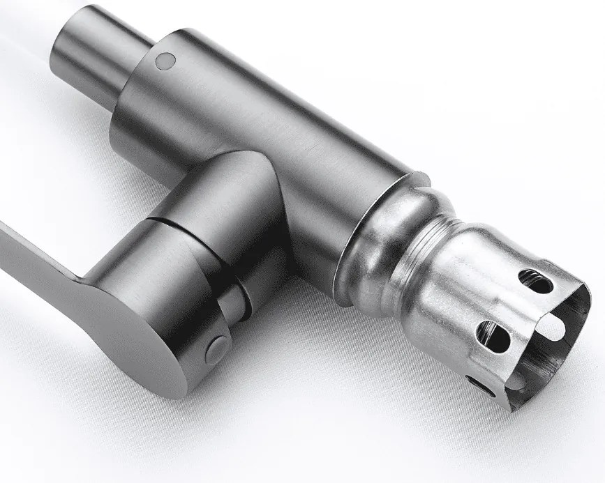 Baterie bucătărie cu pipă flexibilă - 268 oțel inoxidabil Satinat P14A