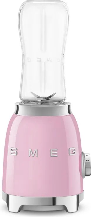 Blender Smeg PBF01PKEU, 300 W, 2 x 600 ml, 20 000–24 000 rpm, Baza antiderapanta, Fara BPA, Otel inoxidabil, Roz