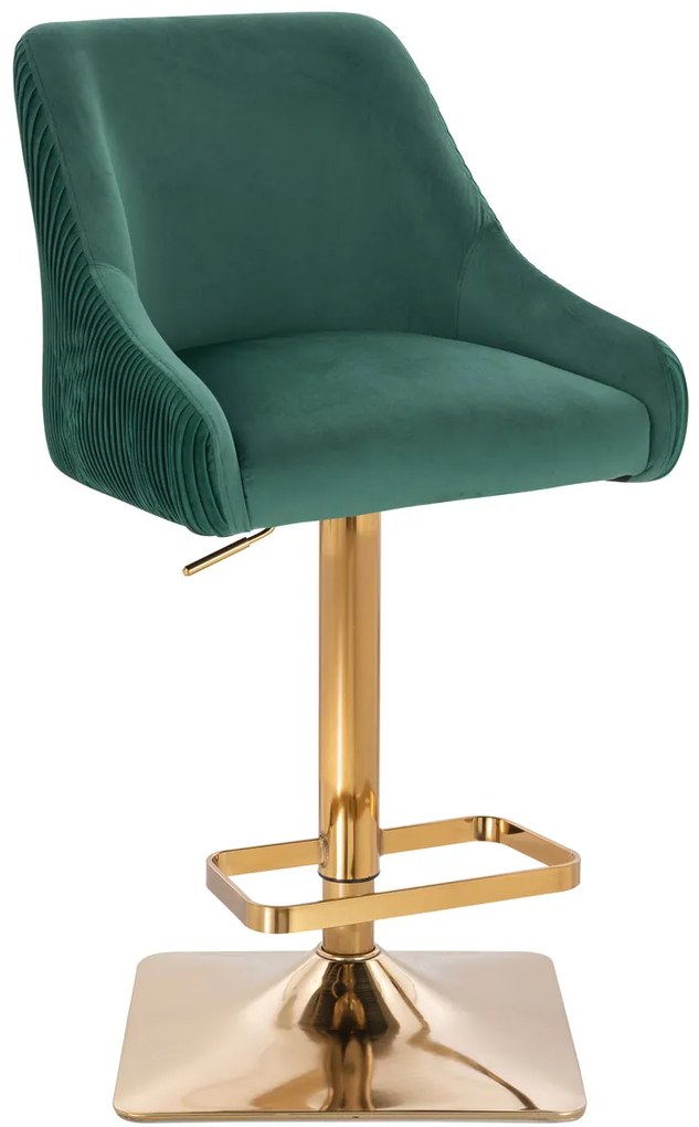 HR920KW Scaun Verde din Catifea cu Bază Aurie