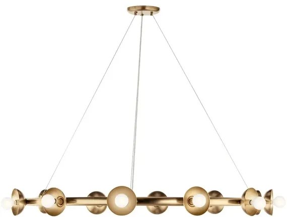 Kichler KL-PALTA9-CPZ - Candelabru suspendat pe cablu PALTA 9xE14/40W/230V auriu