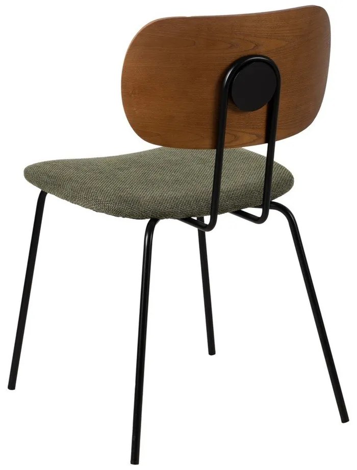 Scaune de dining verde/maro 4 buc. Cleo – Ixia