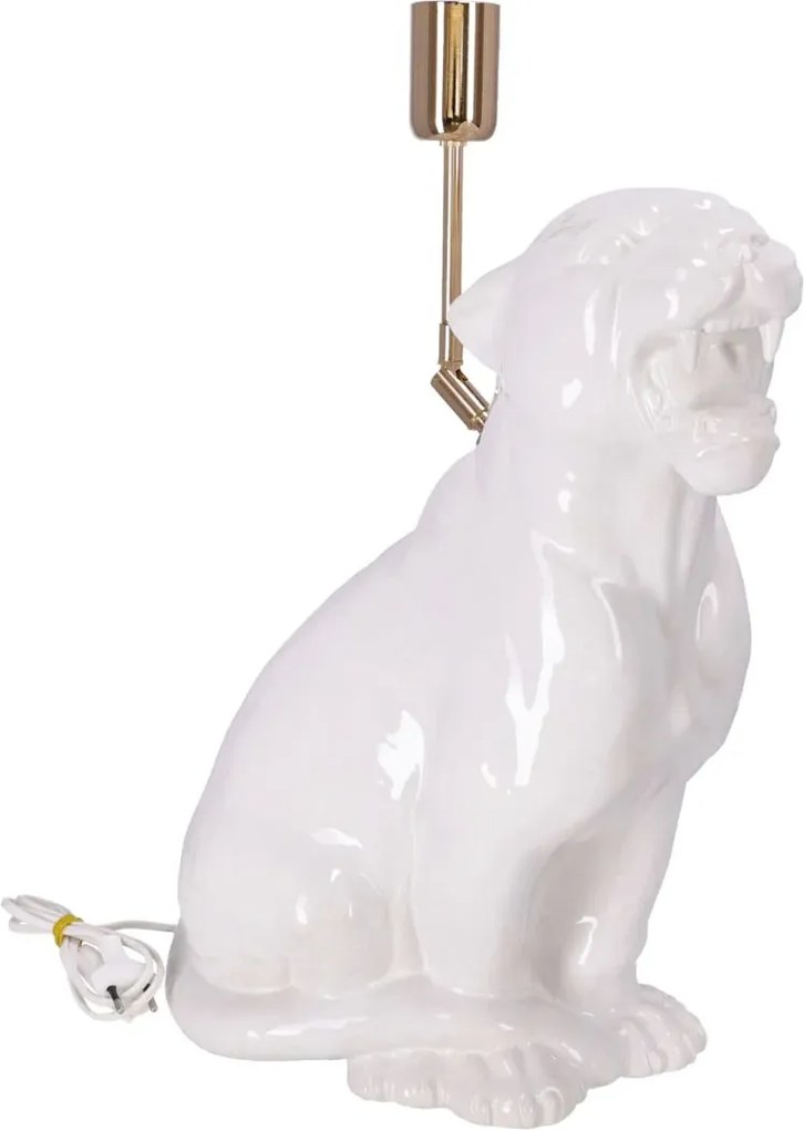 Lampa ceramica Leopard Alb h 45 cm