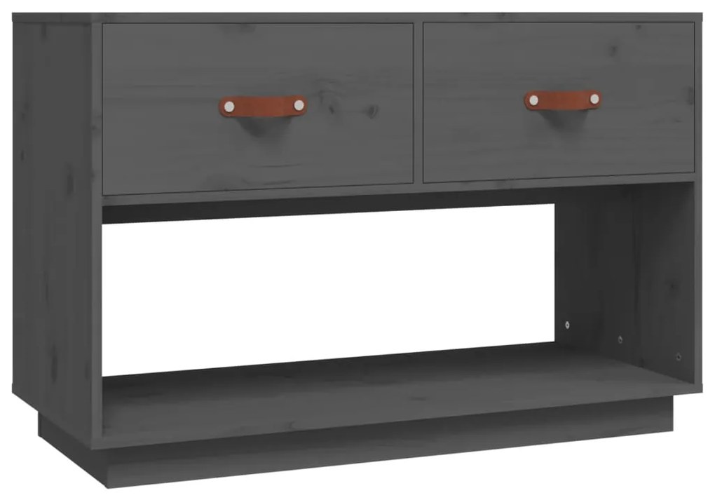 vidaXL Comodă TV, gri, 90x40x60 cm, lemn masiv de pin