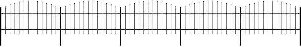 vidaXL Gard de grădină cu vârf tip suliță din oțel 892,5x125 cm, negru