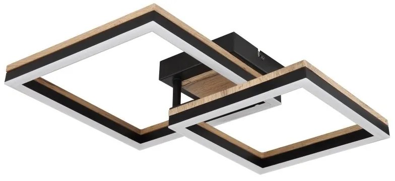Plafoniera LED design industrial Beatrix negru, maro 49x38cm