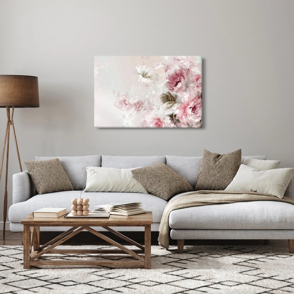 Tablou - Pictura flori roz (90x60 cm)