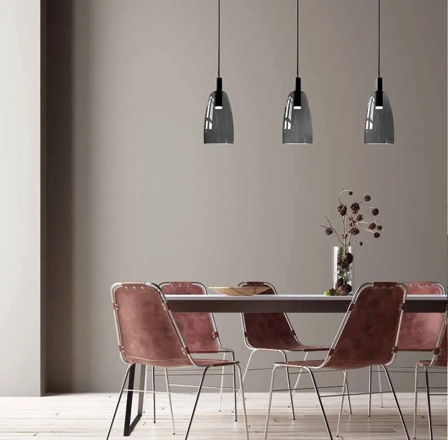 Lustra LED cu 3 pendule design modern Vicun negru