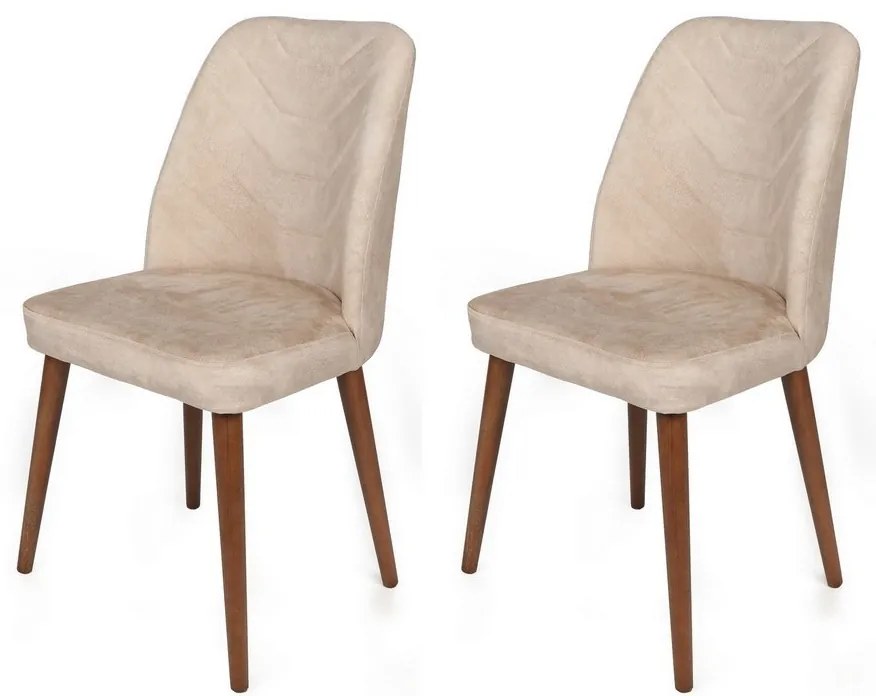 Set de scaune de sufragerie Dallas Beige andWalnut, 2 buc.