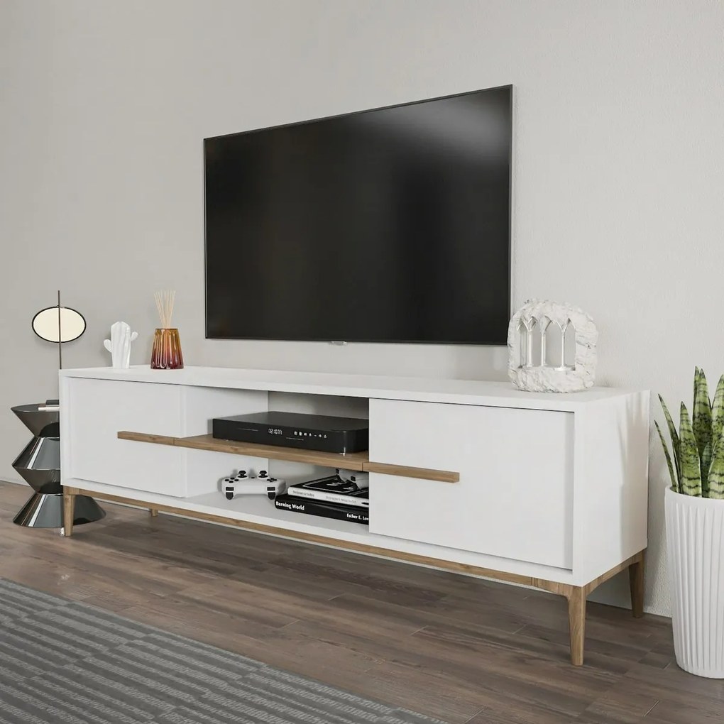 Măsuță TV Eslem White and Walnut