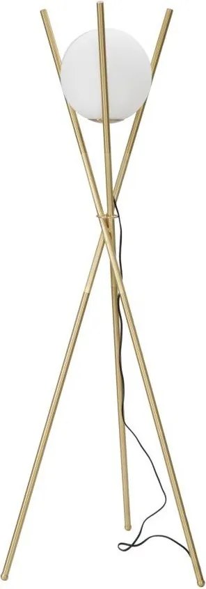 Lampadar alb-auriu cu abajur din sticlă (înălțime 155 cm) Glamy – Mauro Ferretti