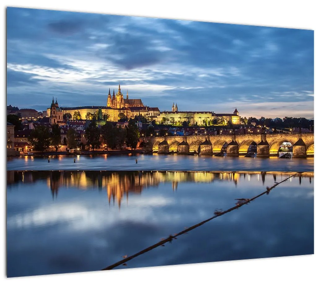 Tablou cu palatul din Praga și podul lui Carol (70x50 cm)